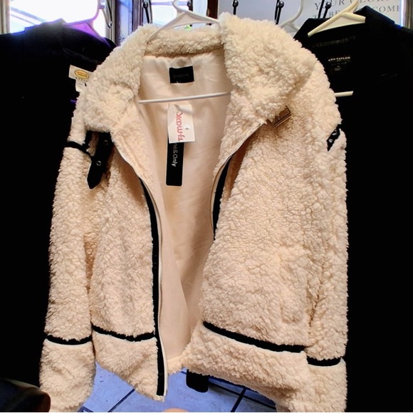 all brand Jackets & Blazers - Cozy White Sherpa Jacket and 2 black blazers.Fits l/xl